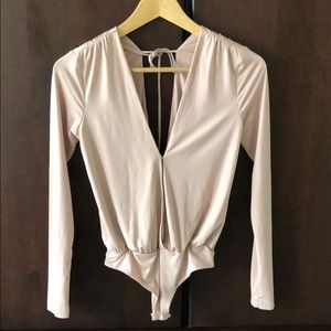 Lovers + Friends tension bodysuit in mauve, xs